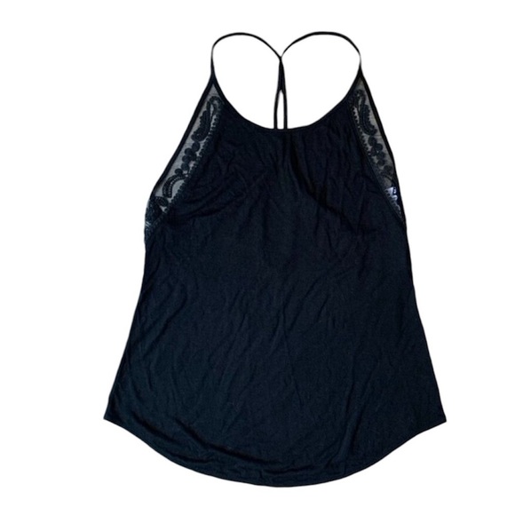 Aritzia Wilfred Cami Tank Top Paisley Lace Trim Criss Cross Back black size XS - Picture 2 of 13